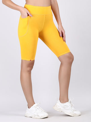 Adorna Shapparel Cycling Shorts for women with Thigh Shaping - Golden Yellow
