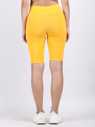 Adorna Shapparel Cycling Shorts for women with Thigh Shaping - Golden Yellow