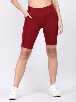 Adorna Shapparel Cycling Shorts for women with Tummy & Thigh Shaping - Maroon