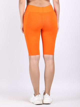 Adorna Shapparel Cycling Shorts for women with Thigh Shaping - Kesari Orange