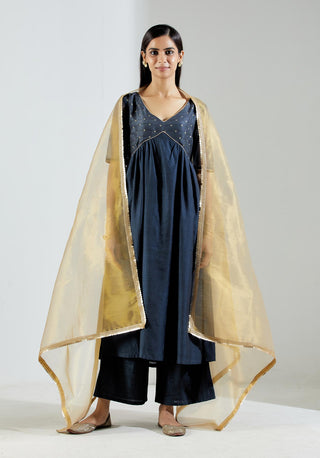 Grey Meissa Kurta Dress with Pant and dupatta (Set of 3)