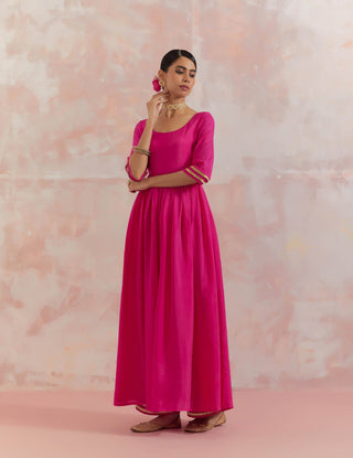 Pink Afreen Gathered Anarkali Kurta