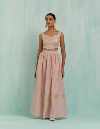 Pale Pink Niyaaz Lehenga (Set Of 2)