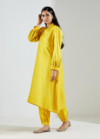 Yellow Polaris Kurta with Salwar (Set of 2)