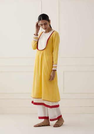 Yellow Zaid Kurta Set (Set of 2)