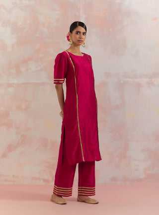 Red Rukbat Kurta With Pant (Set Of 2)