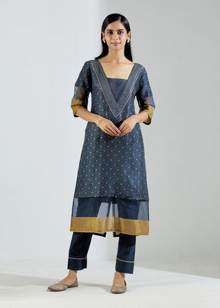 Grey Vega kurta with Pant (Set of 2)