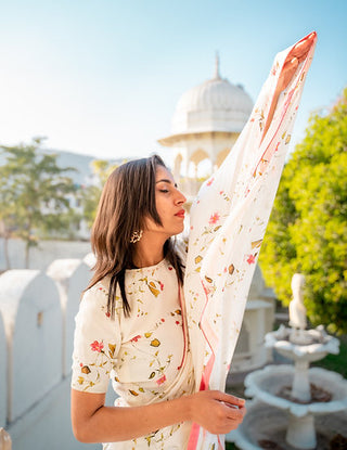 Pink Printed cropped top