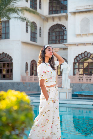 Pink printed palazzo