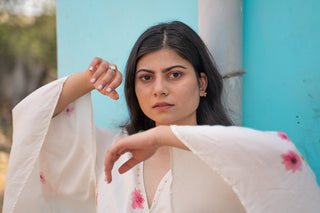 White and pink wrap Top