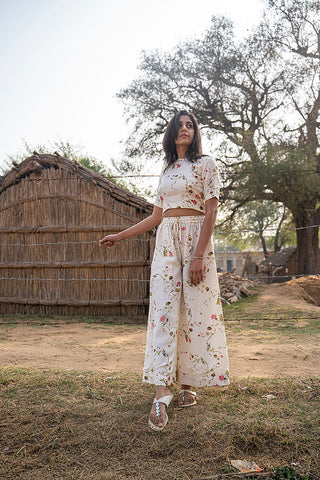 Pink printed palazzo