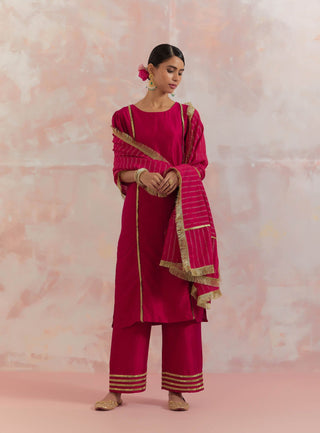 Red Rukbat Kurta Full Front View