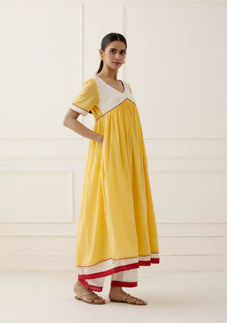 Yellow Maisa Kurta Set (Set of 2) Right VIew