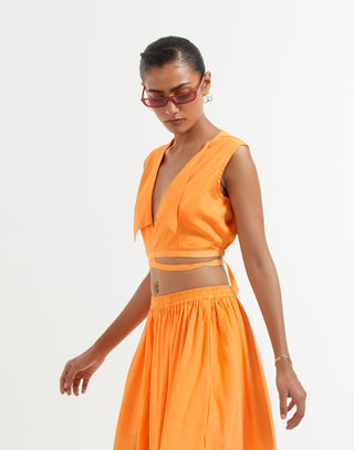 Orange Bonita Crop Top Side VIew
