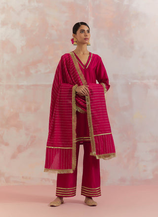 Red Kali Short Kurta Full View