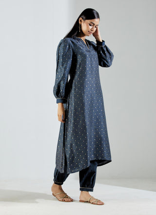Grey Booti Polaris Kurta with Salwar (Set of 2) Right View