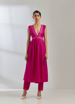 Pink Silk Sirgus Kurta Dress