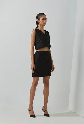 Black Cotton Panoply Overlapped Jacket Right Side View