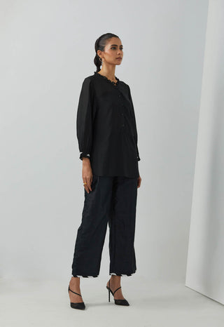 Black Chanderi Gypsy Tunic Right View