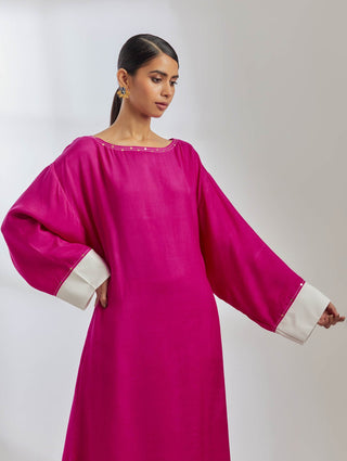 Pink Silk Kaftan Kurta