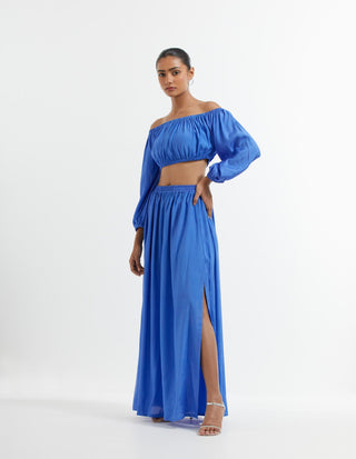 Blue Abel Co-Ord Set Left Side VIew