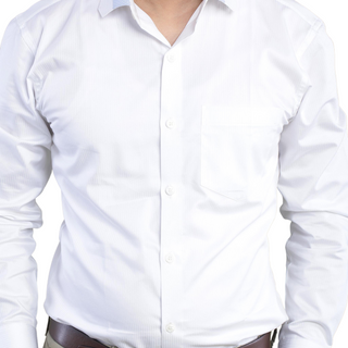 Cuffed Sleeves White Shirt by WearVega.