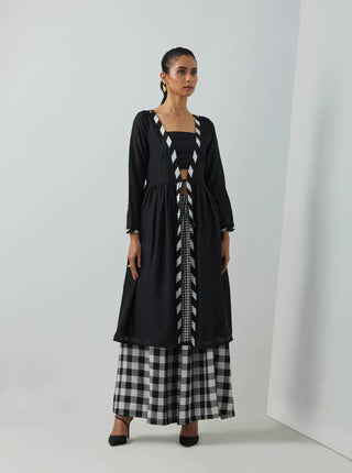 Black Chanderi Overlay Full View