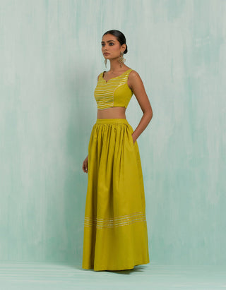 Lemon Green Niyaaz Lehenga (Set Of 2)