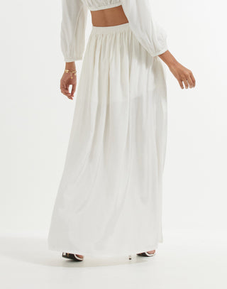 White Marae Skirt Back Side Down View