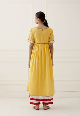 Yellow Maisa Kurta Set (Set of 2) Back VIew