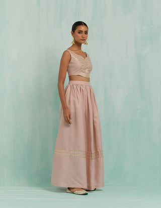 Pale Pink Niyaaz Lehenga (Set Of 2)