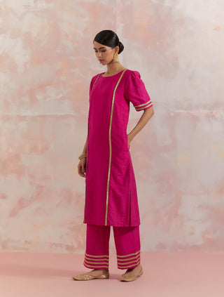 Pink Rukbat Kurta Left Side View