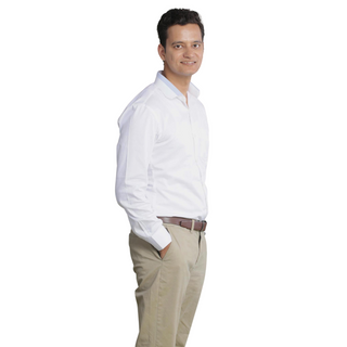 Cuffed Sleeves White Shirt by WearVega.