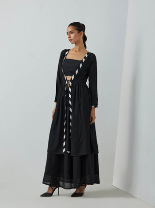 Black Chanderi Overlay Left Side View