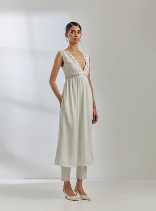 White Silk Sirgus Kurta