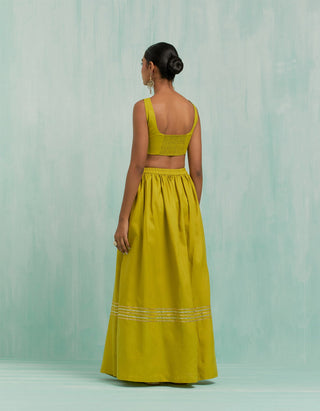 Lemon Green Niyaaz Lehenga (Set Of 2)