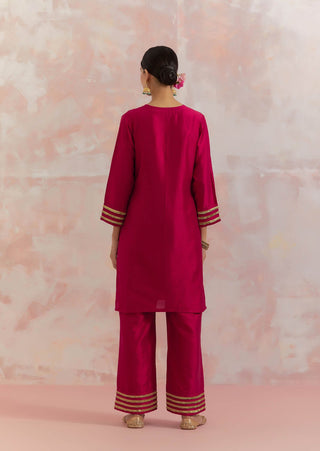 Red Kali Short Kurta Back Side VIew