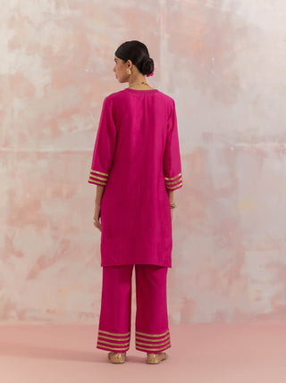 Pink Kali Short Kurta Back Side View