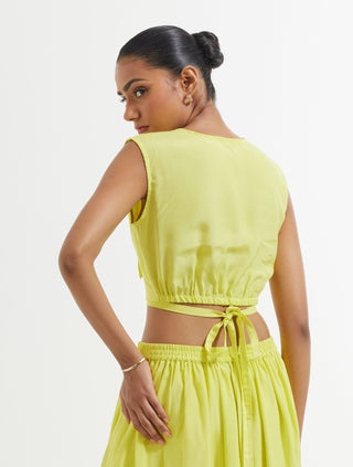 Yellow Bonita Crop Top Back Side VIew
