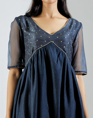 Grey Meissa Kurta Dress with Pant and dupatta (Set of 3) Front Close View