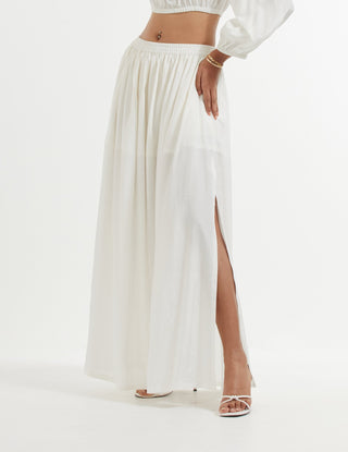 White Marae Skirt Down Side View