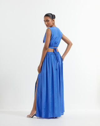 Blue Bonita Co-Ord Set Back Side View