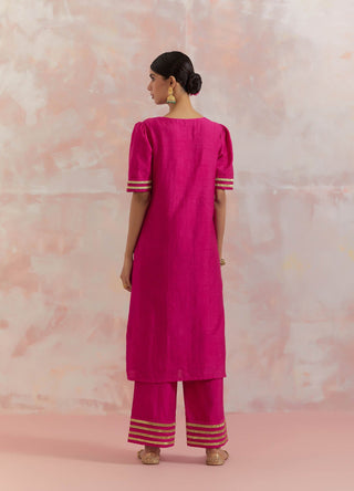 Pink Rukbat Kurta Back Side View