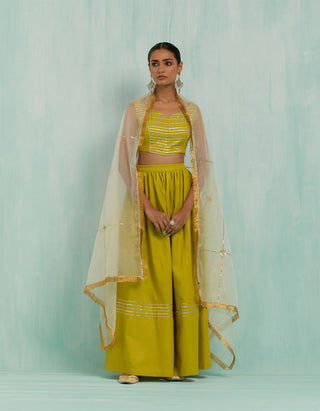 Lemon Green Niyaaz Lehenga (Set Of 2)