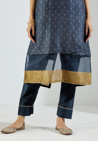 Grey Vega kurta set (Set of 3) Bottom View