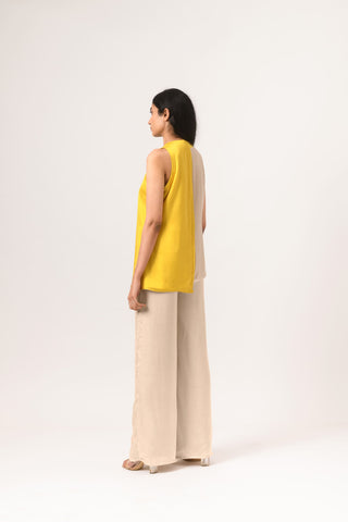 Ecru Yellow Blouse left back view