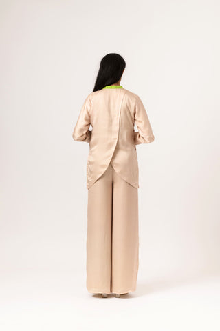 Ecru Green Full Sleeve Blouse back view