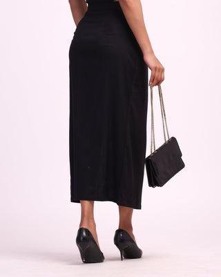 Black High slit skirt
