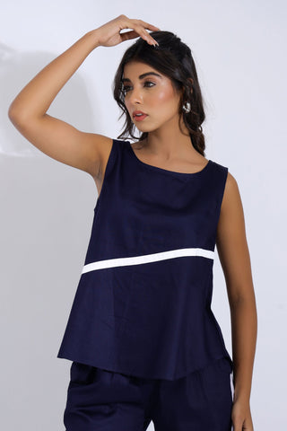 Blue Cotton Coord Set Back