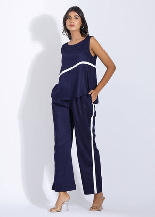 Blue Cotton Coord Set Side